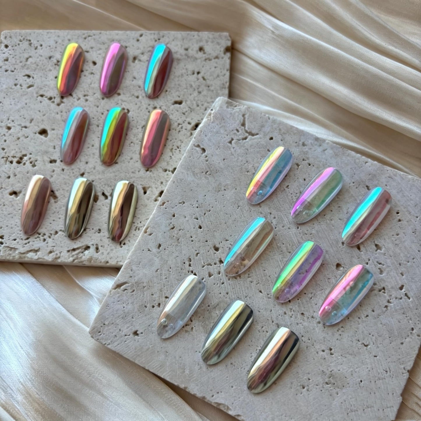CHARMING MAY Moonlight Rainbow Chrome Nail Powder,3 Jars Aurora Nail Powder Unicorn Mermaid Chrome Powder for Nails Nail Art Glitter(Moonlight#789)