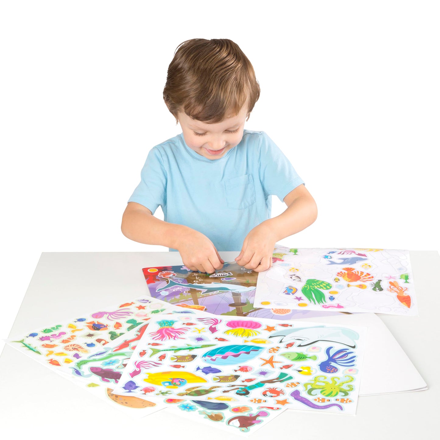 Melissa & Doug Reusable Sticker Pad Bundle - Jungle, Farm & Under The Sea