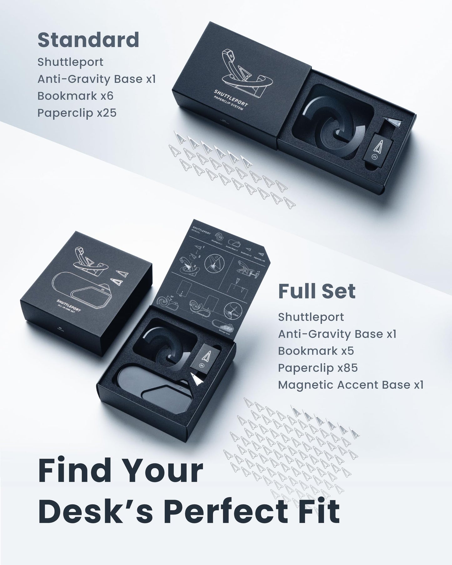 novium Shuttleport, Space-themed Magnetic Clip Holder, A clip holder that Makes Clip Hover, Unique Office Desk Decor for Space Lovers (Standard Version)