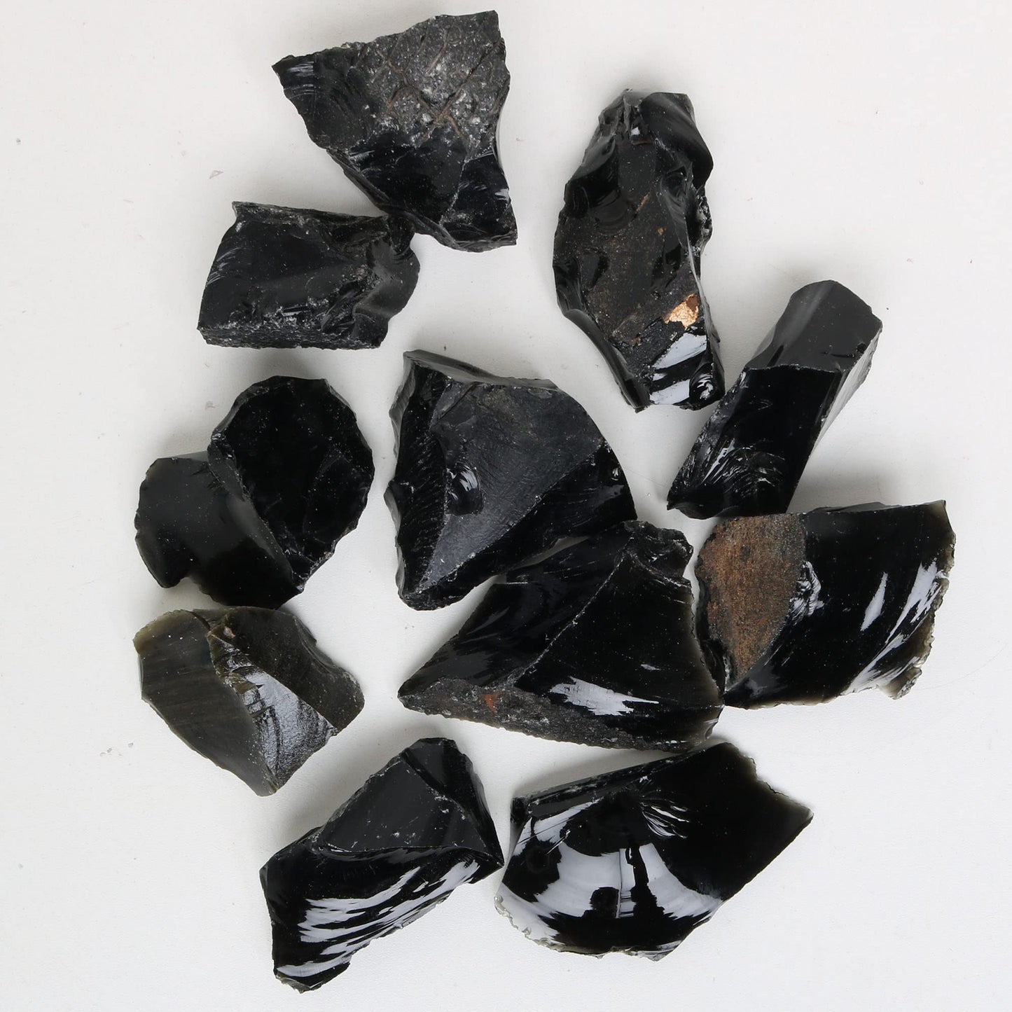 REAL-GEMS Natural Raw Healing Crystals Rough Stones for Tumbling, Cabbing, Polishing, Wire Wrapping, Wicca & Reiki Crystal Healing, Mix Gemstones,7 Chakra (Black Obsidian)