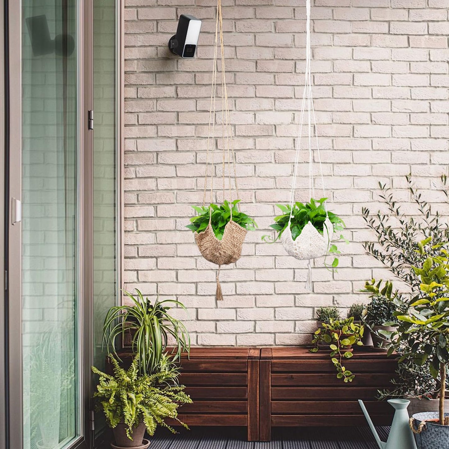 NAFJYR 4 Pcs Macrame Plant Hanger, Hanging Hangers Planters for Indoor Outdoor