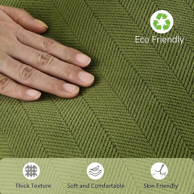 ZWJD Olive Green Pillow Covers 18x18 Set of 2 Chenille Throw Pillow Covers with Elegant Design Soft and Luxurious Decorative Throw Pillows for Couch, Bed, and Home Decor