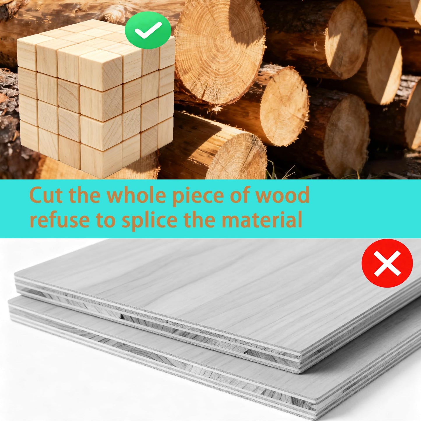 64PCS2-inch Blank Pine Wood Blocks, Suitable for Crafts, Carving, Laser Engraving. Shower Party Decorations.