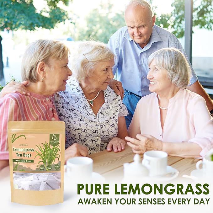 NHAT ANH FARM - Premium Lemongrass Tea Bags, 100 Lemongrass Tea Bags, 100% Natural Dried Lemongrass, Naturally Sweet Herbal Tea, Sugar-Free, Caffeine-Free, No Additives