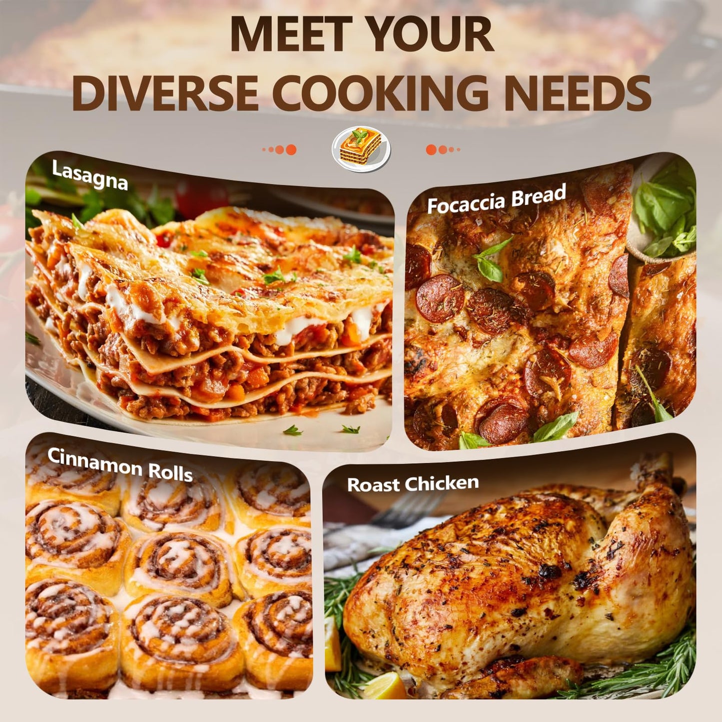Lvmol Cast Iron Detroit Pizza Pan - 9x13 Inch Pre-Seasoned Deep Baking Dish for Casserole, Focaccia, Lasagna