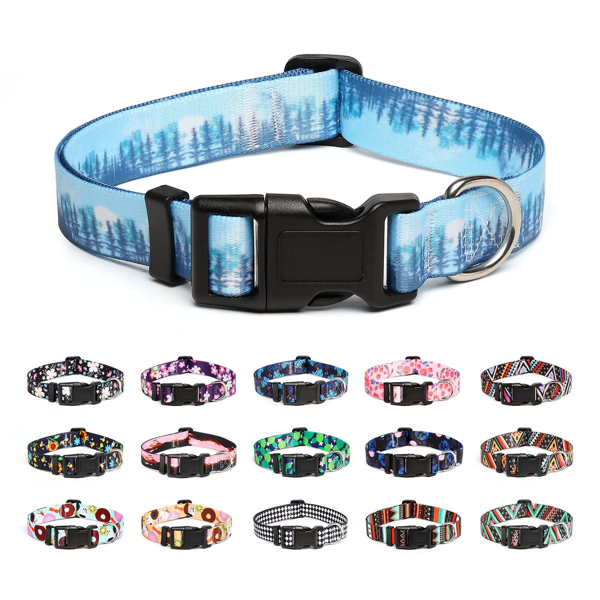 Mercano Adjustable Dog Collar - Special Design Patterns, Soft Nylon Comfortable Sturdy Pet Collar for Small Medium Large Dogs (XS, Tribal Red)