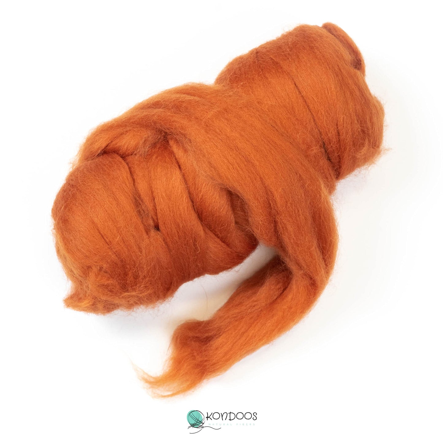 Kondoos Colored Natural Wool roving, 8 OZ. Best Wool for Needle Felting, Wet Felting, handcrafts and Spinning. (Ocher)