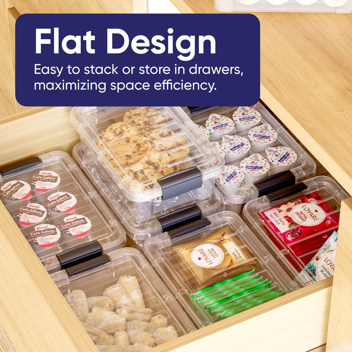 0.7 Quart Mini Clear Plastic Storage Container with Lid (4 Count)