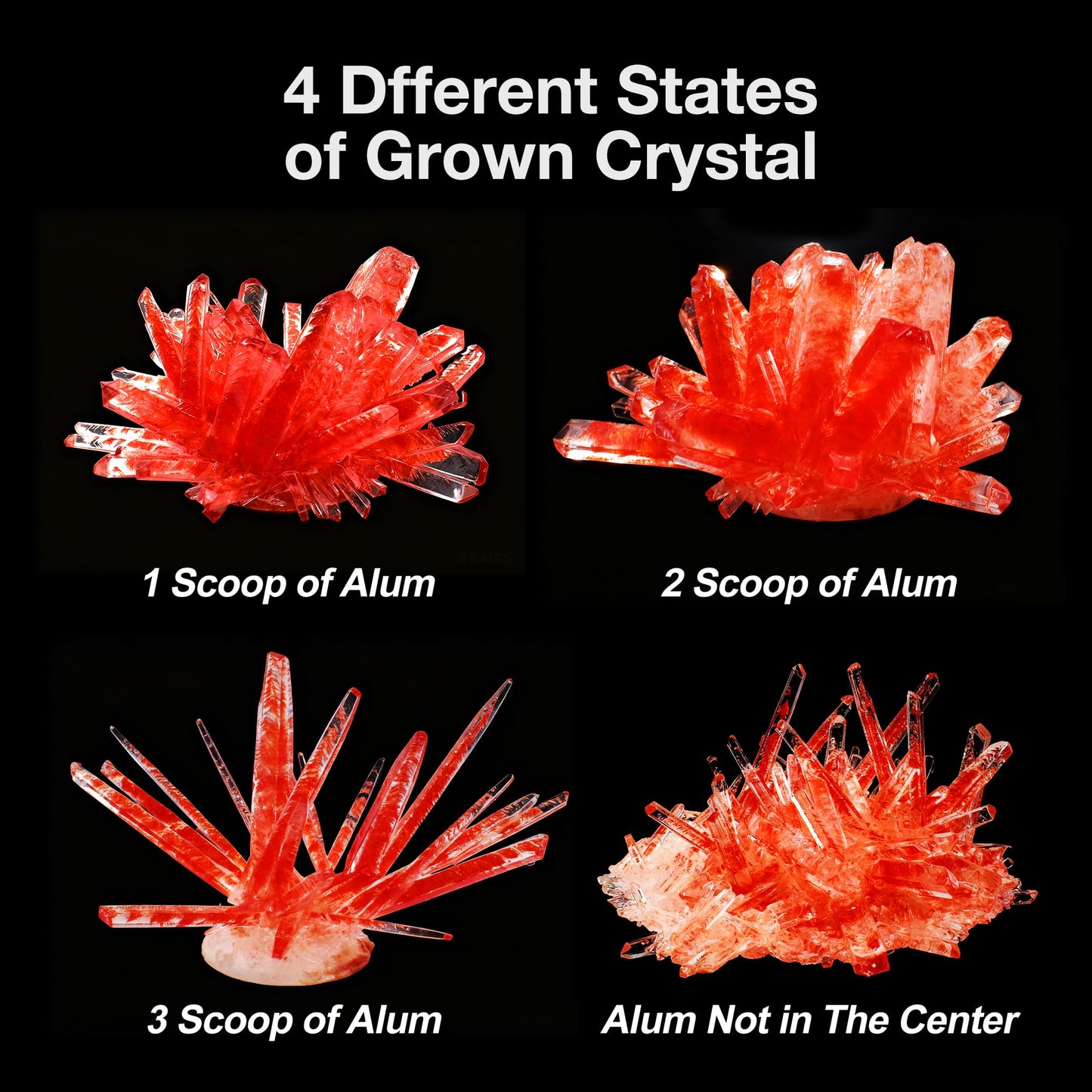 BenBen Light Up Crystal Growing Kit for Kids - Grow 6 Vibrant Crystals - STEM Science Experiments DIY Kit with LED Display Night Light Base - Educational Toys Birthday Gifts for Boys Girls Age 8-12
