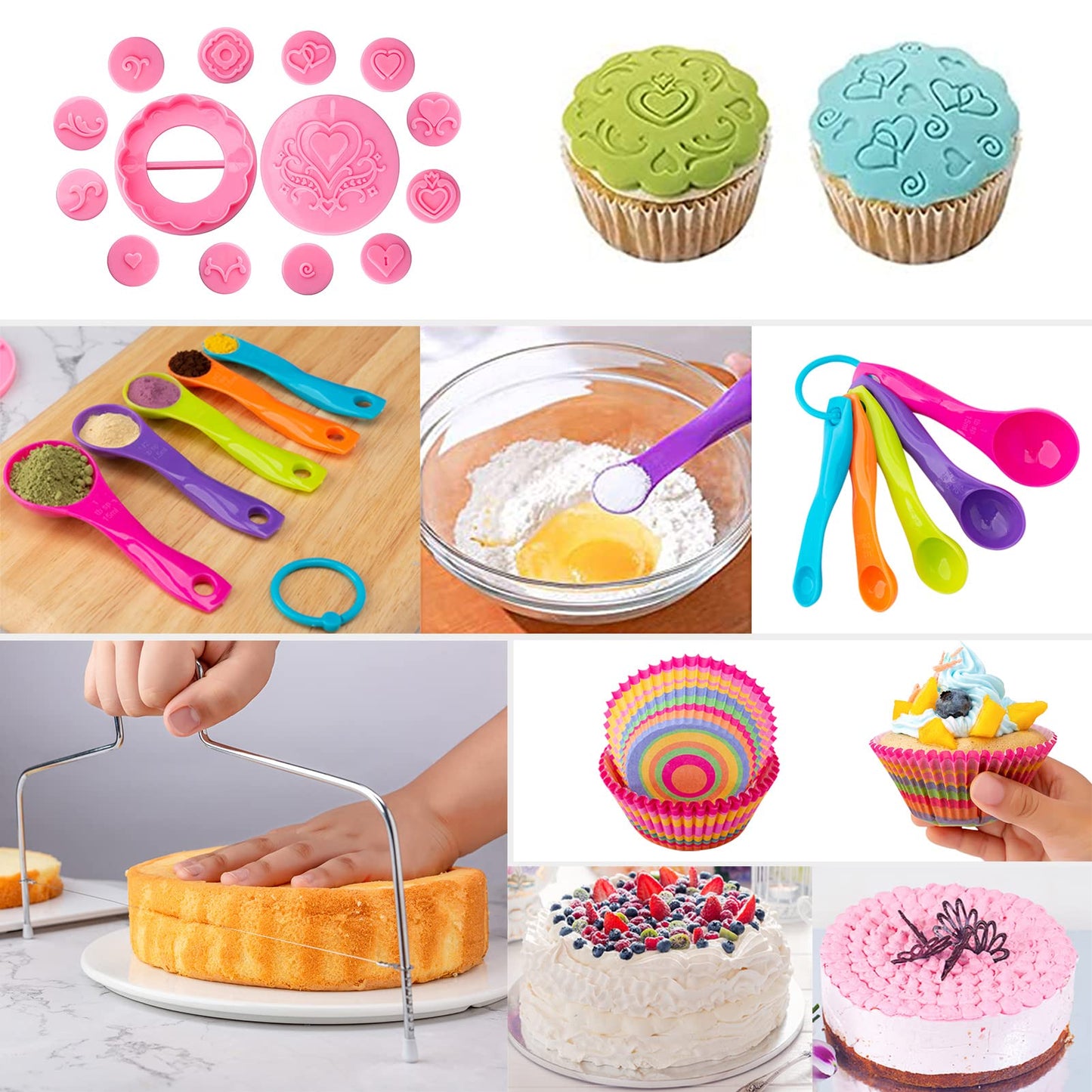 Cake Decorating Supplies Kit Tools 356pcs, Nifogo Baking Accessories with Cake Turntable, Pastry Piping Bag, Piping Icing Tips for Beginners