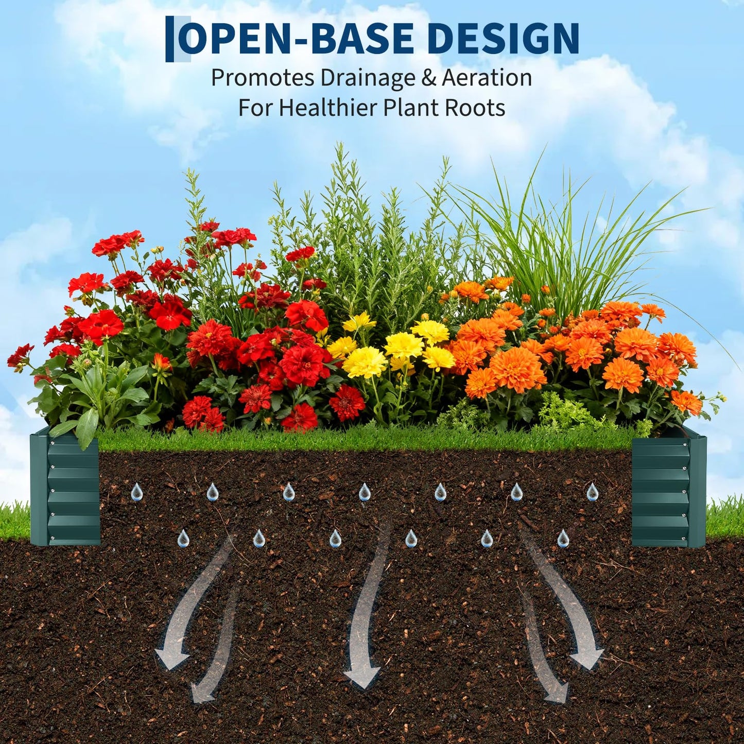 GarveeTech Galvanized Raised Garden Bed Kit with Cover Heavy-Duty Modular Metal Planter Raised Beds for Vegetables with Tool-Assisted Simple Assembly, Reinforced Panels & Optimal Drainage