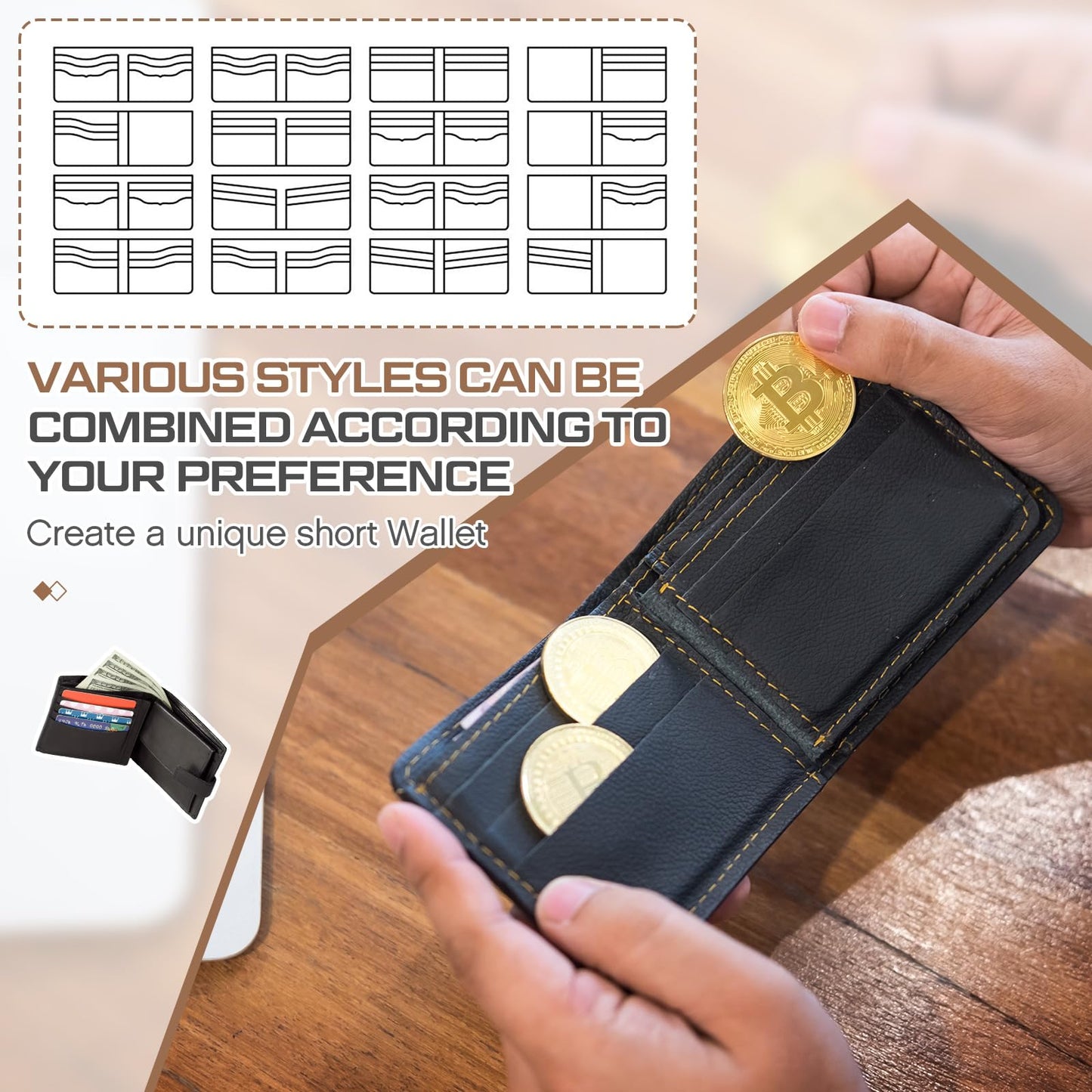 Chunful 13 Pcs Acrylic Leather Wallet Patterns Templates Drawings Kit Clear Sewing Templates Tool for Purse Women Leather Hand Crafts Lovers DIY Beginner