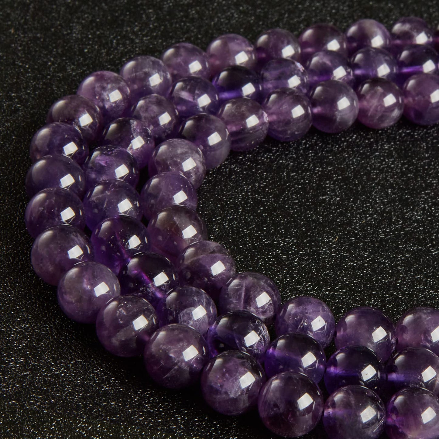 35pcs 10mm Natural Amethyst Beads Gemstone Beads Round Loose Beads for Jewelry Making