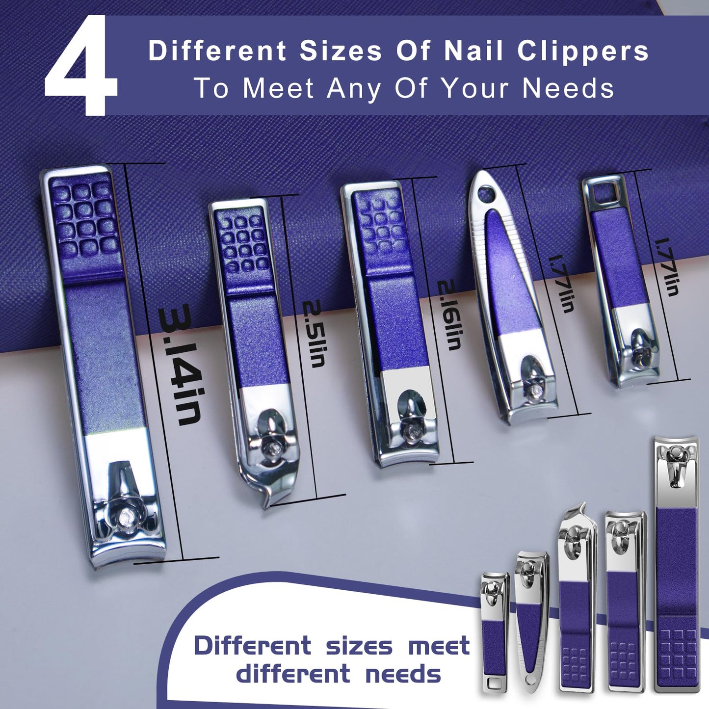 Manicure Set 30 in 1 Nail Clippers Set,Nail Manicure Kit for Women,RedFlow Toenail Clippers,Pedicure Kit,Pedicure Tools,Suitable for Travel Manicure Tools (Purple)