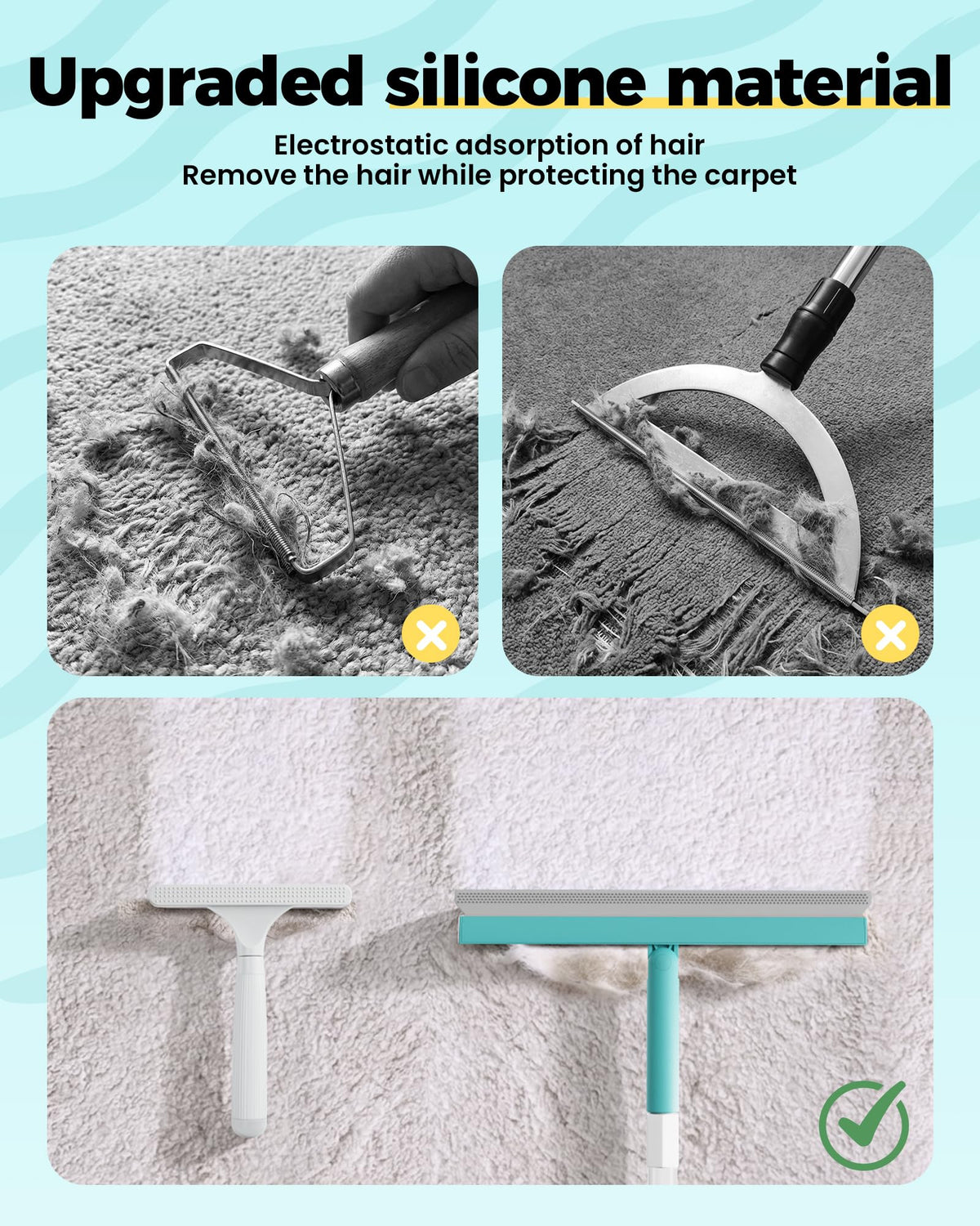 Carpet Rake for Pet Hair Removal Tool