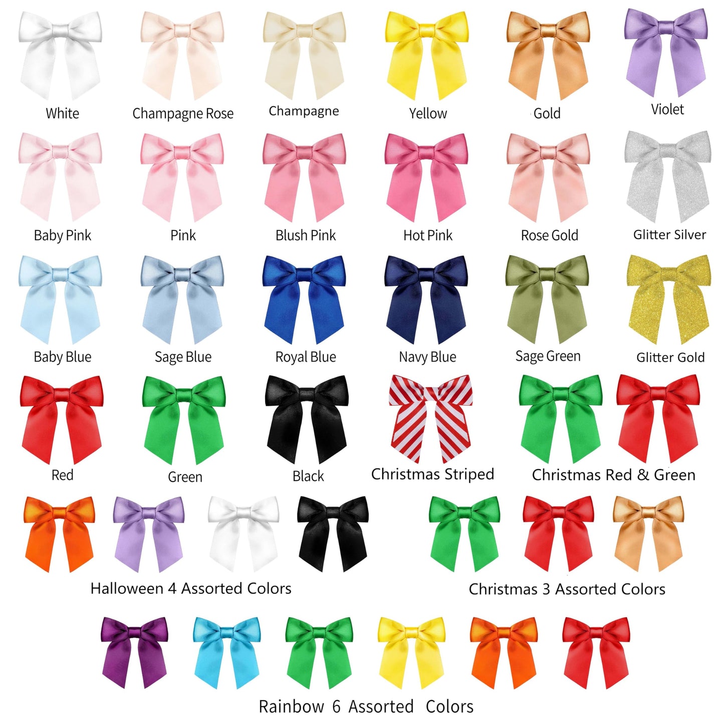 Rainbow Pana 120 Pack Twist Tie Bows for Treat Bags 3" Violet Satin Ribbon Bows for Package Craft Gift Wrapping Decoration