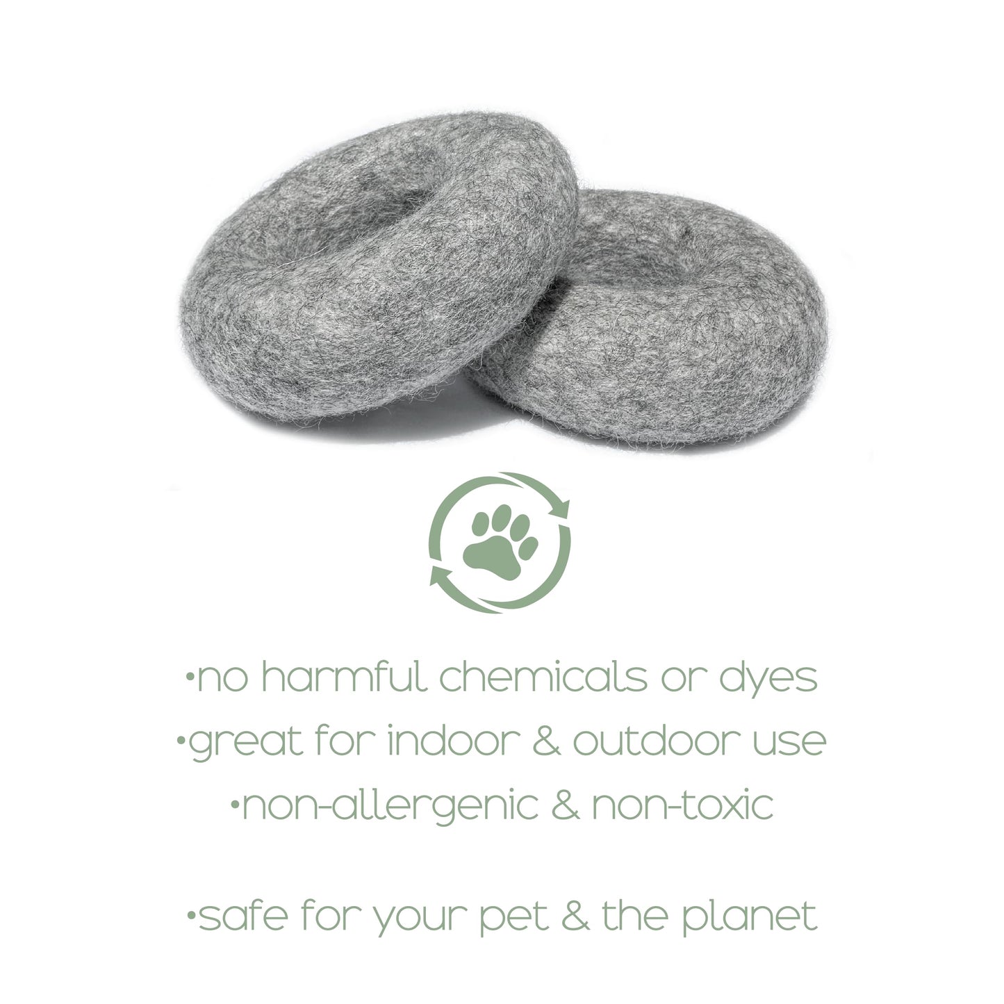 Wool Dog Ring Toy 2-Pack – Organic Eco Friendly Dog Rings for Small & Medium Dogs – Natural Non Toxic Dog Toys – Creature ECO
