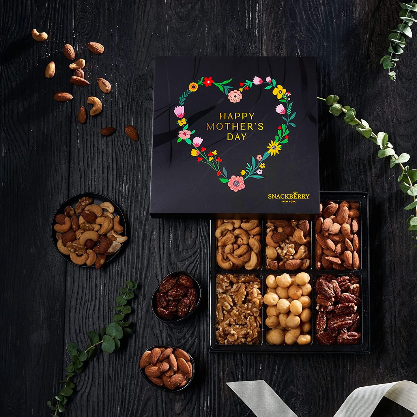 Holiday Mixed Nuts Mothers Day Gift Basket, in Elegant Box, Gift Set for Easter, Birthday Party, Sympathy, Healthy Gift Snack Box for Men and Women. Kosher - Snackberry (Premium)