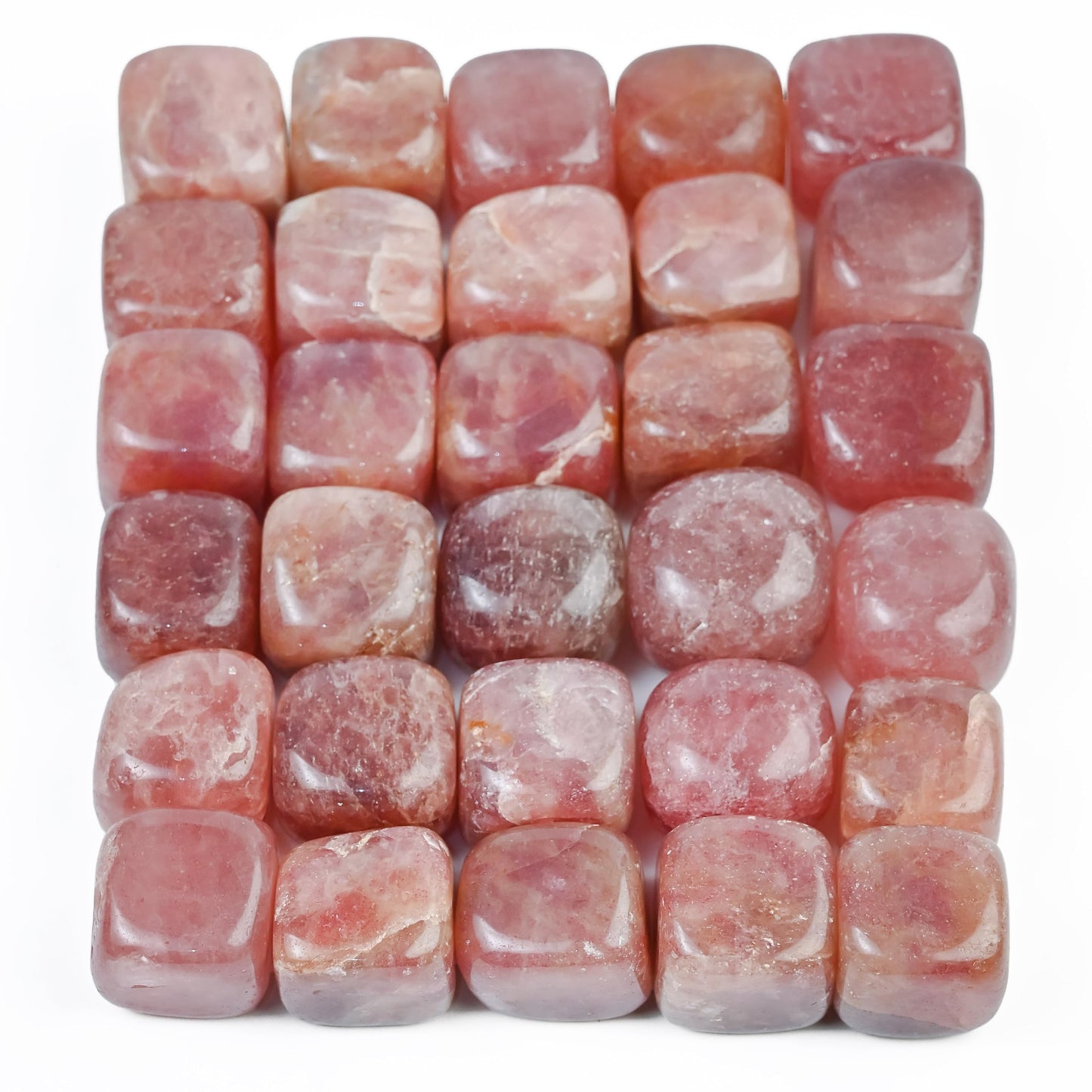 "Crocon 1LB Strawberry Quartz Tumbled Stones and Natural Crystal 2000+ Carats for Reiki Healing Crystal Polished, Chakra Balancing, Reiki Gift, Home Decor Size : 20-25 mm"