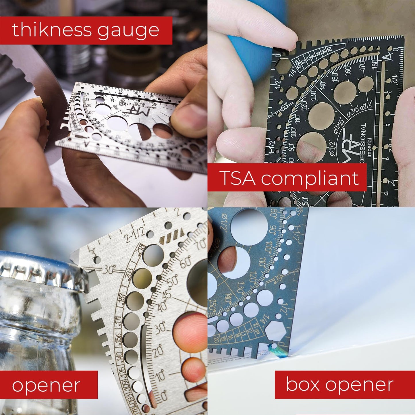 MRF Card Multitools Professional – 24-in-1 Titanium Multitool for Workshop & Field – Compact EDC for Engineers, Mechanics & Woodworkers – Pocket Multi Tool with Bottle Opener | TSA Approved
