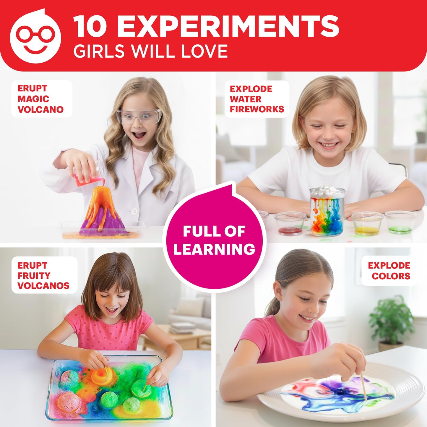 Doctor Jupiter Explosive Science Kit for Girls Ages 8-10-12-14 | Birthday Gift Ideas for 8,9,10+ Year Olds | Chemistry Set, STEM Toy Kit with 10 Experiments | Learning & Educational Projects
