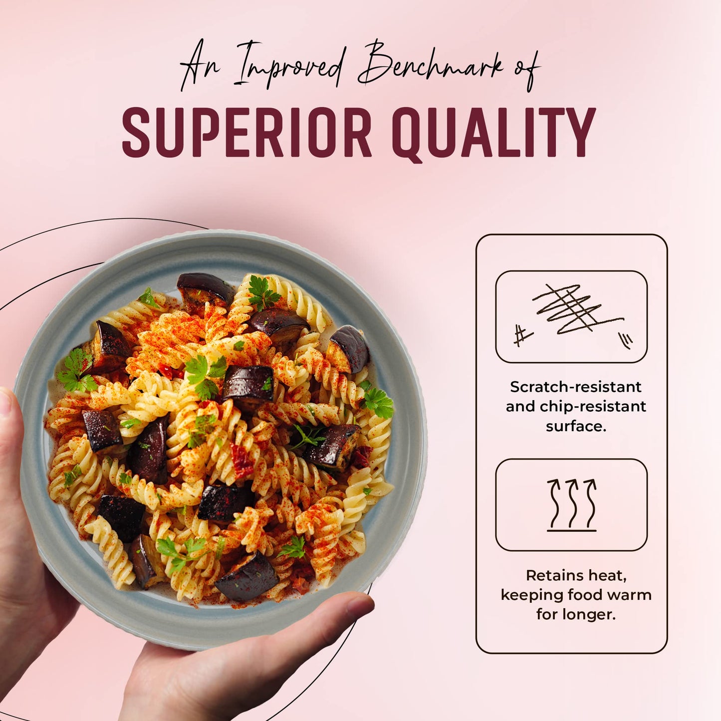 American Atelier 9-Inch Pasta Bowl (Set of 4) - 42 oz Unique Porcelain Dinner Bowls - Versatile Modern Dinnerware for Salads, Soups, Special Occasions & Casual Dining (Light Blue)