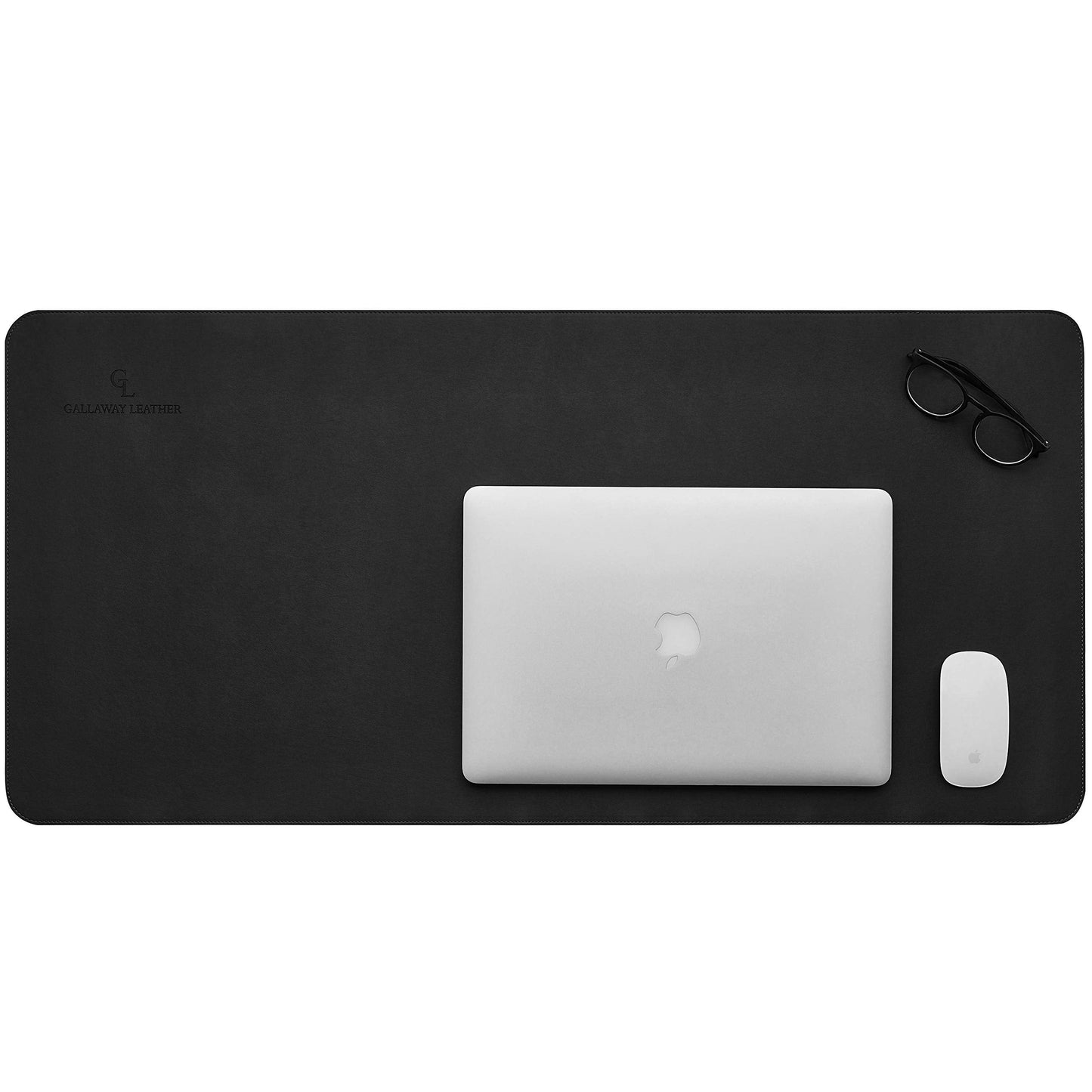 Gallaway Leather Desk Mat, Office Writing Desk Pad, Large 36" x 17" Black, for Top of Desks, Gift Ready Elegant Computer Desk Cover Protector PU Leather