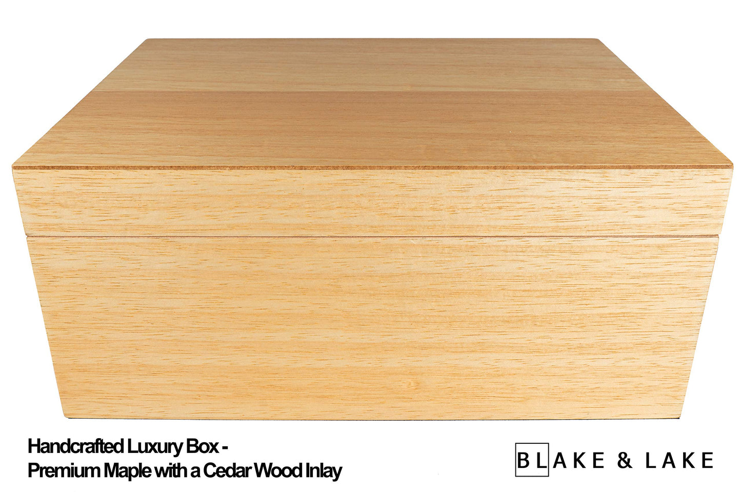 Blake & Lake Wooden Keepsake Box with Lid - Blonde Catchall Wood Storage Box - Treasure and Gift Box for Home - Decorative boxes with hinged lid - Large Oak Boxes (White Oak)