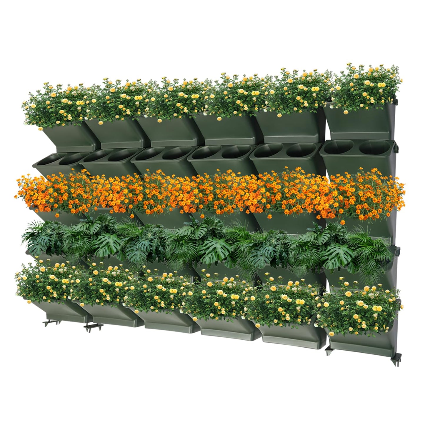 JOMCYDM Vertical Planter with 30 Pockets Wall Mounted Planter Living Wall Planter Indoor Outdoor Wall Plant Holder Microgreens Growing Kit Herb Pots