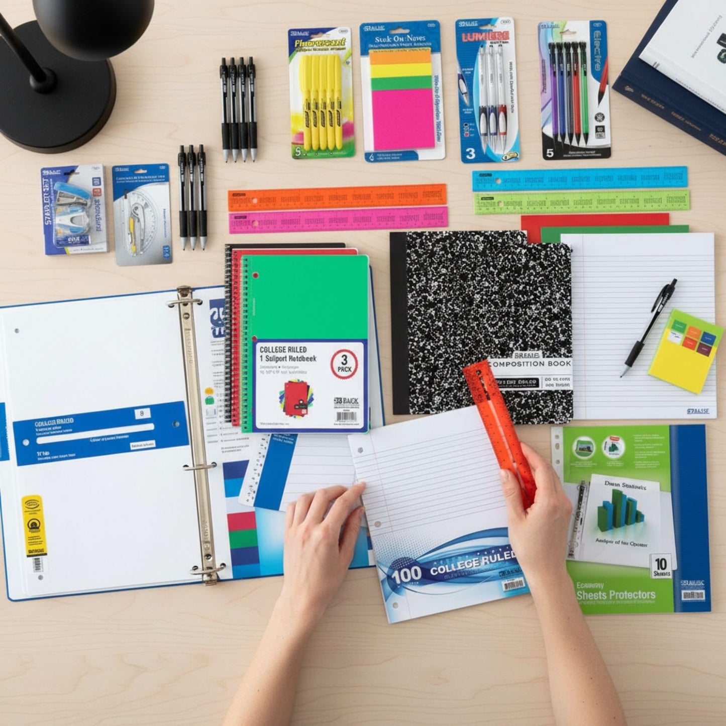 OMURA 70 Count All in One School Supplies Kit Middle School & High School Supplies Bundle - Homeschool Supplies, School Supplies for Girls - Back to School Kit & High School Supplies Kit