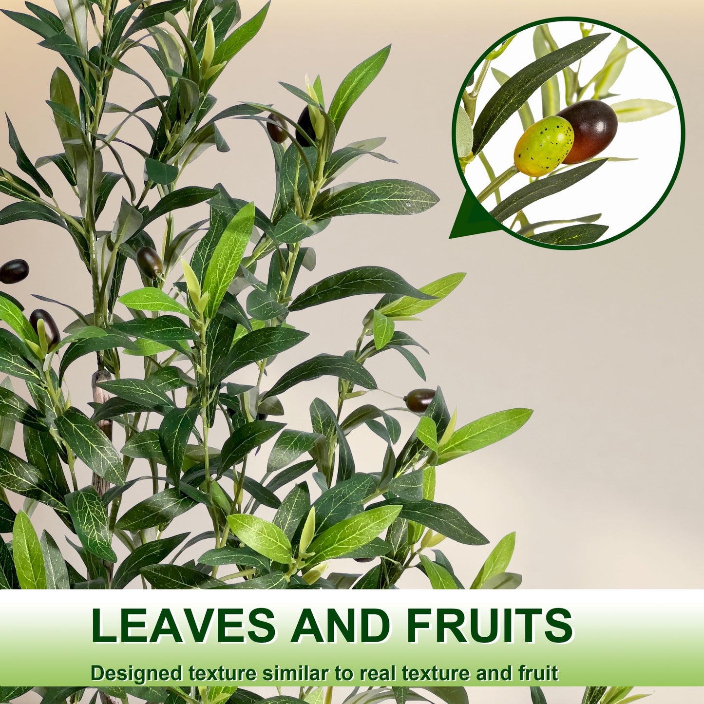 Artificial Olive Trees Indoor,Faux Olive Tree with White Planter Pot,Artificial Plants Lifelike Fruits for Home Office MeetingRoom Living Room Indoor Outdoor Decor(4.2ft)