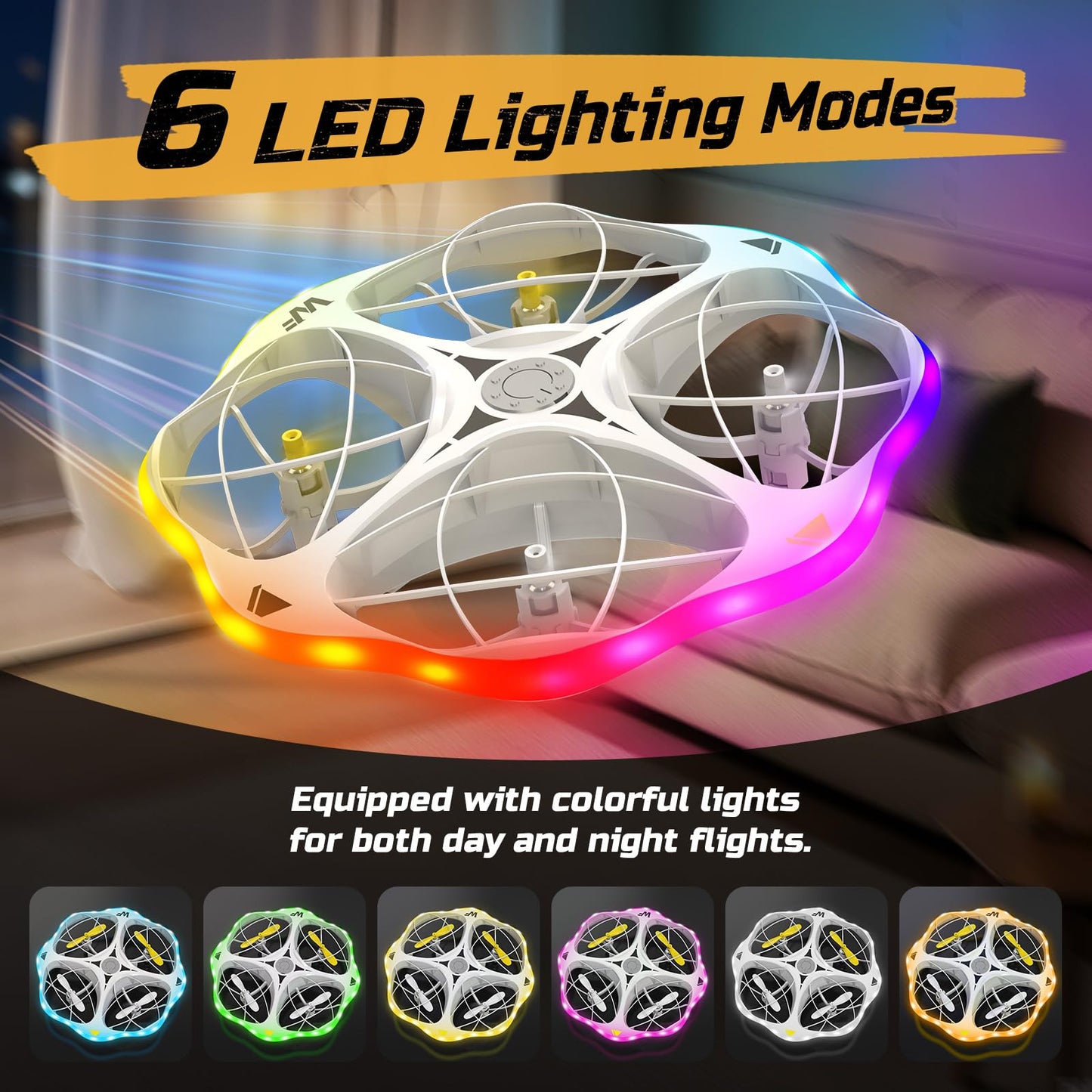 WeFone WF15 Drone for Kids & Beginners with 3 Batteries 21 Min Flight, 360° Flips, Altitude Hold, One-Key Start, 3 Speeds,Colorful LED Lights for Night Flying, Great Gift Toy for Boys Girls