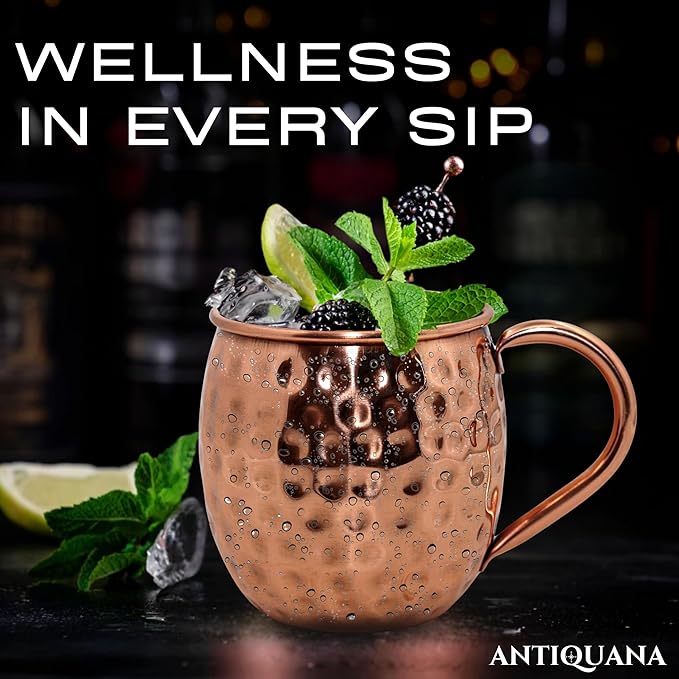 Moscow Mule Mugs - Set of 4-100% Pure Copper Mugs Large 16 oz - Premium Moscow Mule Cups Set of 4 - Solid Copper Cups Perfect Premium Gift