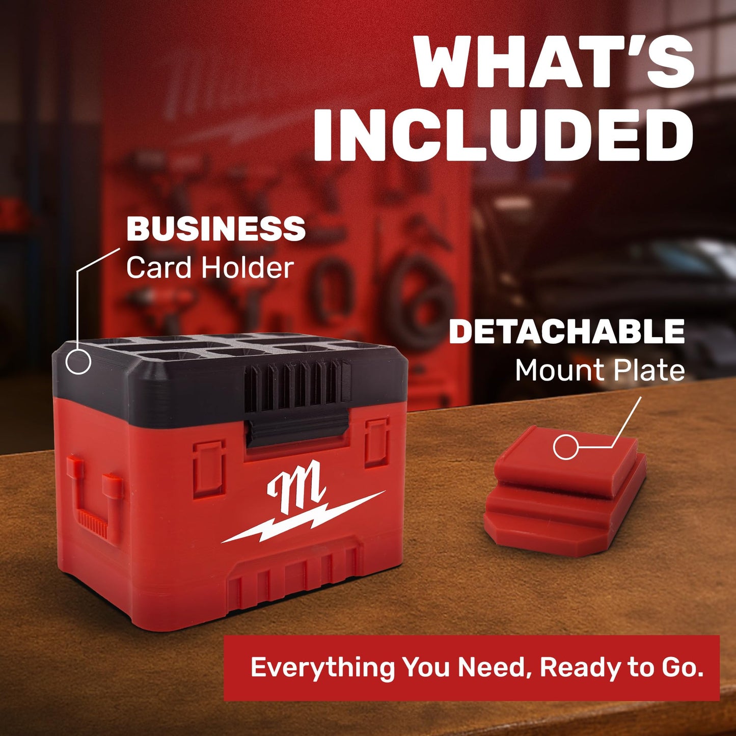Head Concepts Tool Box Business Card Holder for Milwaukee Tools Enthusiasts - Durable Packout Design for Office and Workshop Organization - Professional and Functional