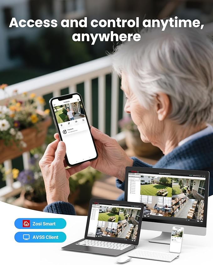 ZOSI C220 4CH 4MP QHD 2.5K PoE Home Security Camera System, 4 x 4MP(1440p) Dome IP Cameras Outdoor Indoor, Smart AI Human Detection, Two-Way Audio, 4CH 5MP 3K NVR with 1TB HDD for 24/7 Record