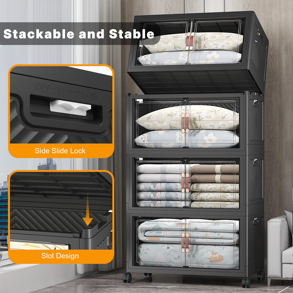 672QT Lockable Plastic Storage Bins