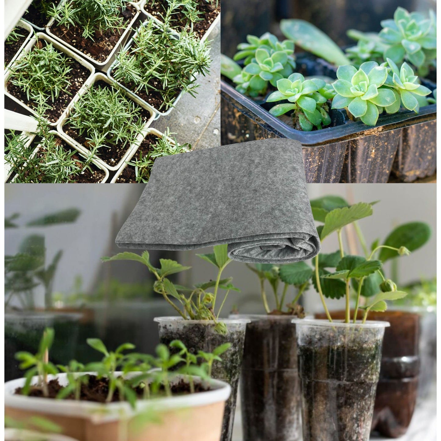Rejopfad Capillary Mat Automatic Watering System for Plants 4 FT by 5.2 FT, Capillary Matting for Plants Indoor Self Watering System Seed Mat Include 20Pcs Plant Labels
