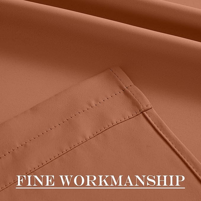 NICETOWN Burnt Orange Curtain for French Door - Thermal Insulated Room Darkening Doorway Curtain, Rod Pocket Noise Reducing Single Door Panel, 42 x 80 Inches, 1 Panel