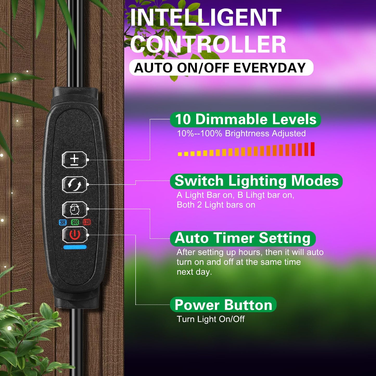 Grow Lights for Indoor Plants，120 LEDs Waterproof led Grow Lights Full Spectrum,USB Plug-in Dimmable Auto On/Off with 3 Timers Plant Light, for Indoor Plants Seeding Veg Flower Growing Lamp(6.56ft)
