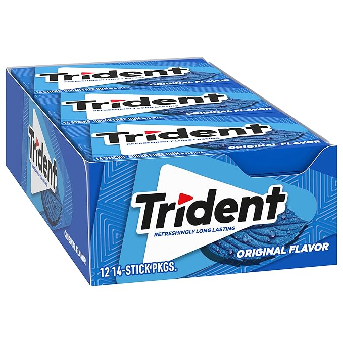 Trident Original Flavor Sugar-Free Chewing Gum, 12 Packs of 14 Pieces (168 Total Pieces)