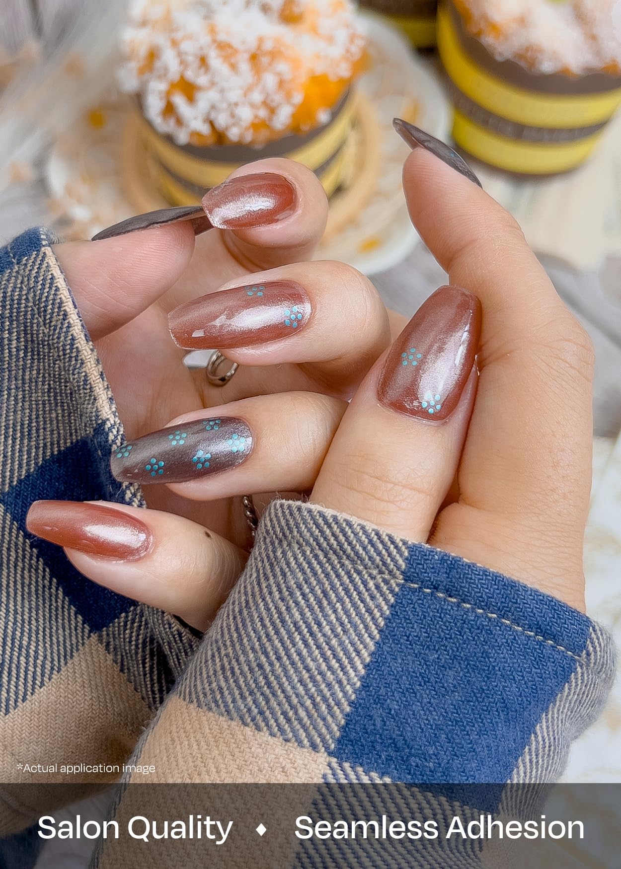 ohora Semi Cured Gel Nail Strips (N Evening Flora) - Works with Any Lamps, Salon-Quality, Long Lasting, Easy to Apply & Remove - Includes 2 Prep Pads, Nail File & Wooden Stick