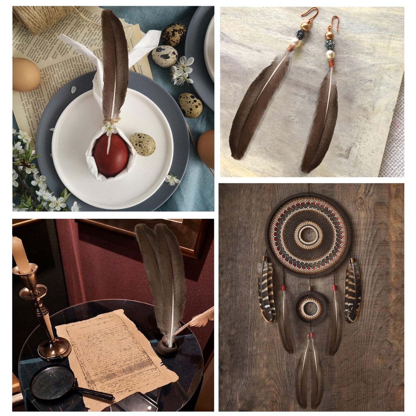 MehelloFeather Peacock Wing 11-14 Inch Natural Feather 6 Pcs Crafts for DIY Home Decoration Wedding Centerpieces Party Supplies