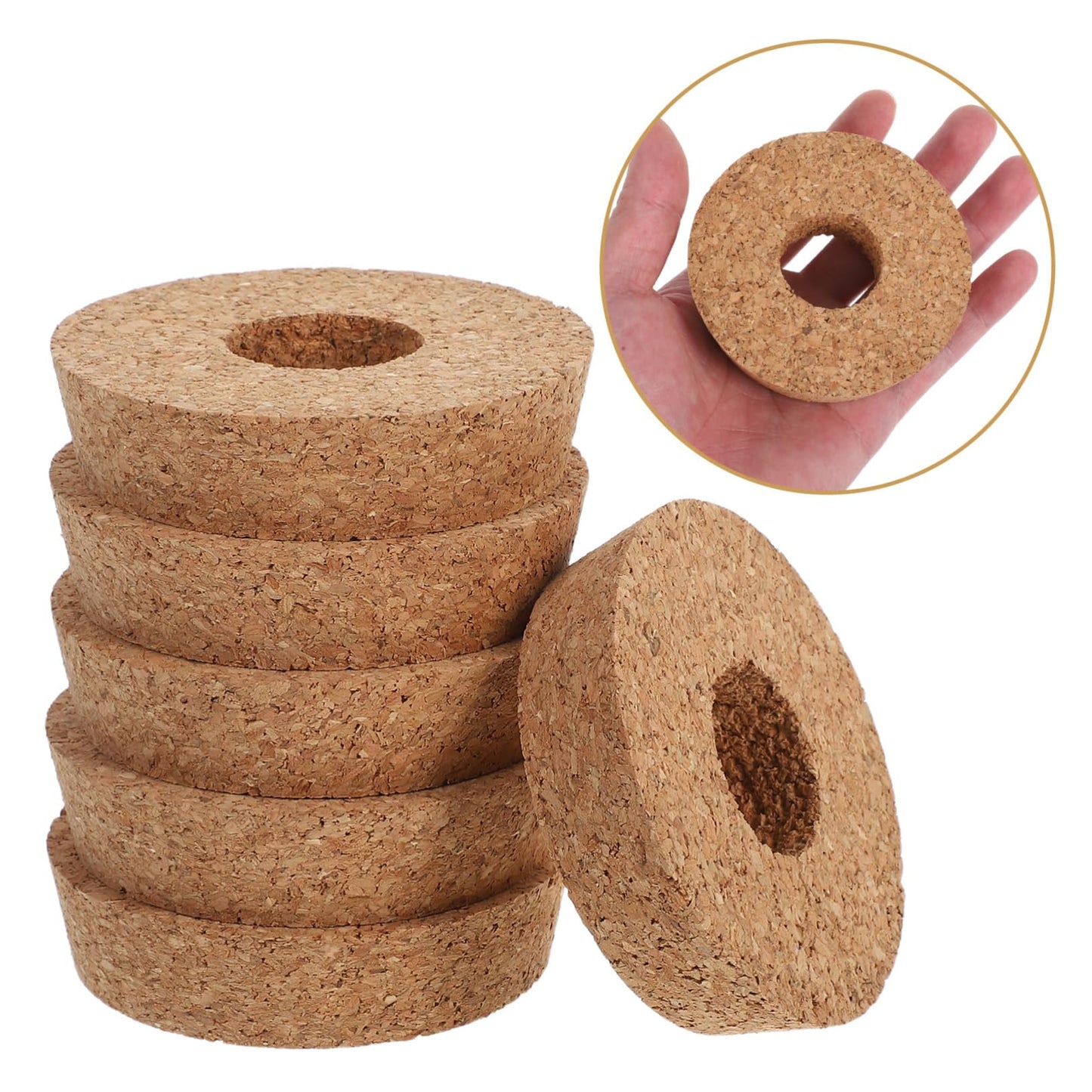 KESYOO 6pcs Cork Lids with Center Hole for Hydroponic Glass Ventilated Stopper for Terrarium and Vase Use Decorative and Functional Plant Accessory