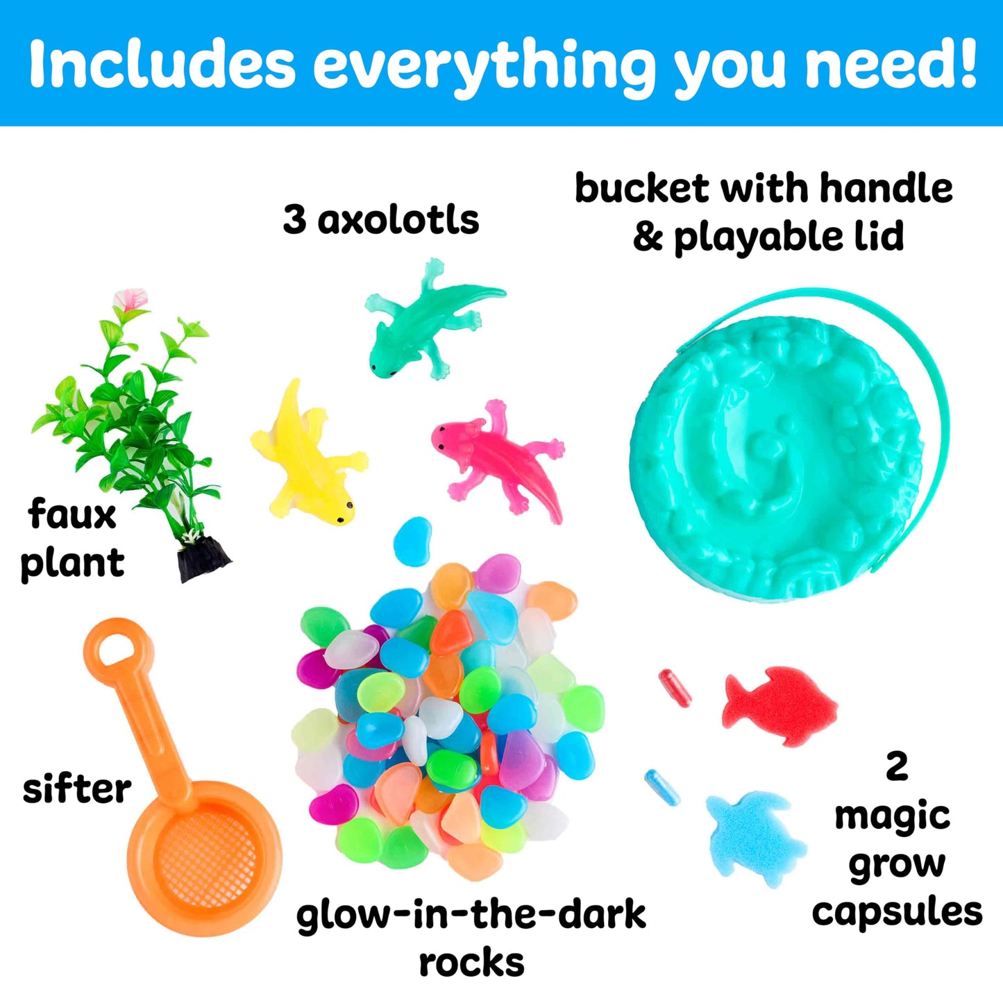 Creativity for Kids Sensory Adventure Axolotls Kit | Dig, Squish & Explore | Scoop, Pinch & Play with Fine Motor Tools | Screen-Free Activity for Kids & Spring Crafts (Ages 4+)