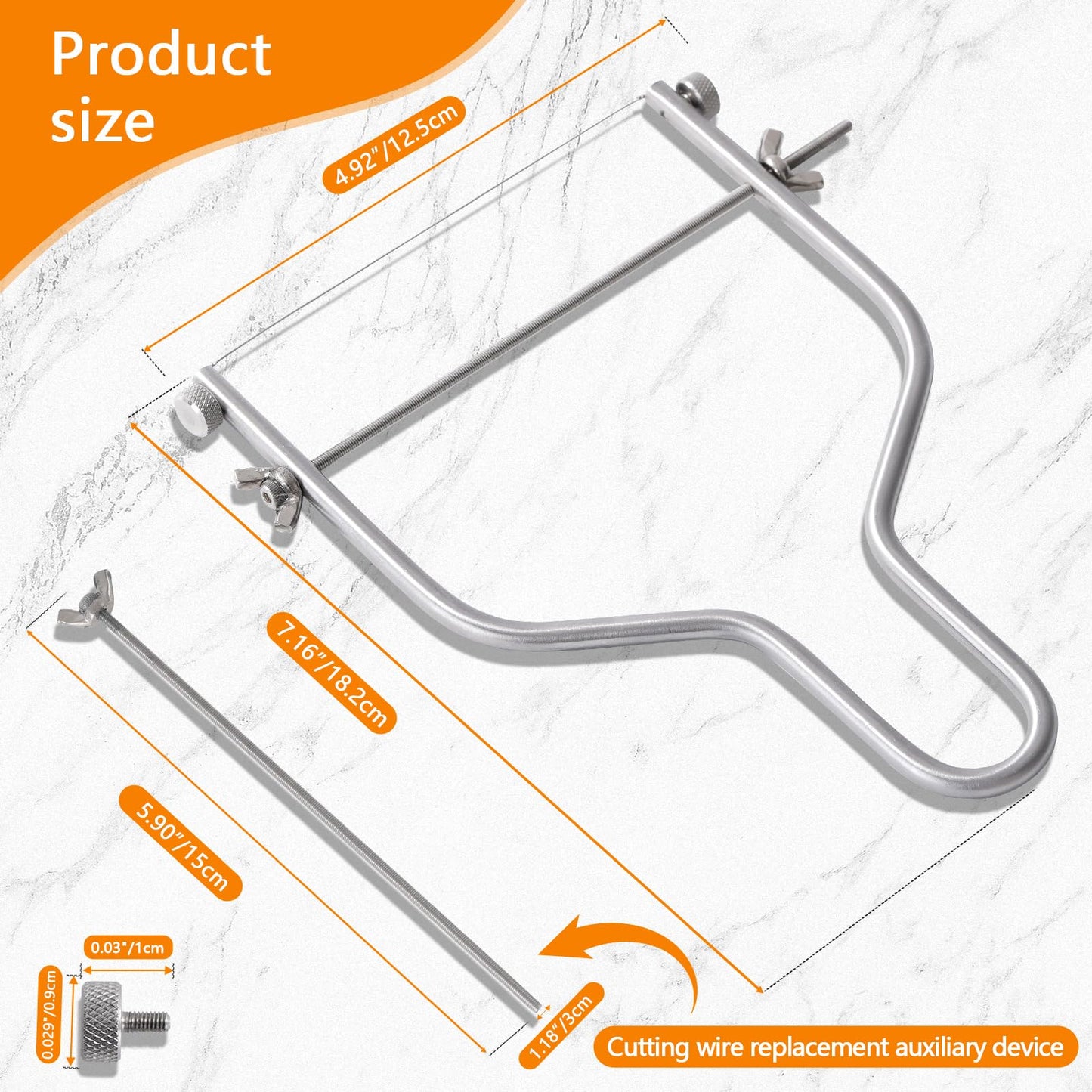 Xinglinsaiter Cheese Slicer & Cheese Cutter Stainless Steel Cheese Slicers with Cutting Wire replacement device & 4 Replacement Wires.for Block Cheese, Butter & Fruit etc.