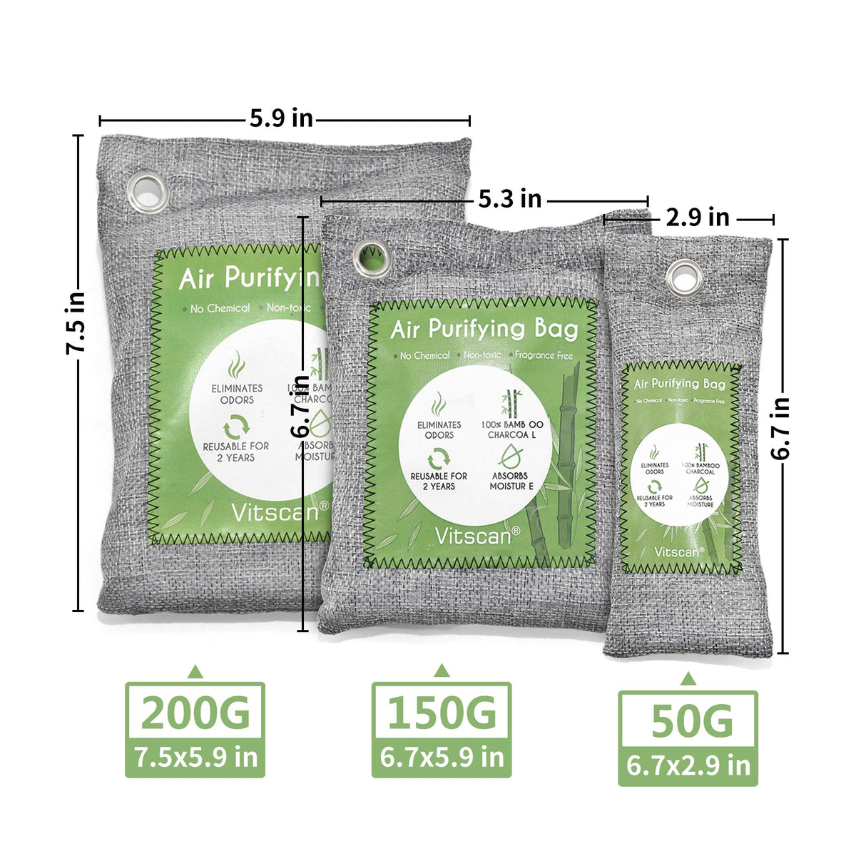 Bamboo Charcoal Air Purifying Bag (28.8 Ounce)