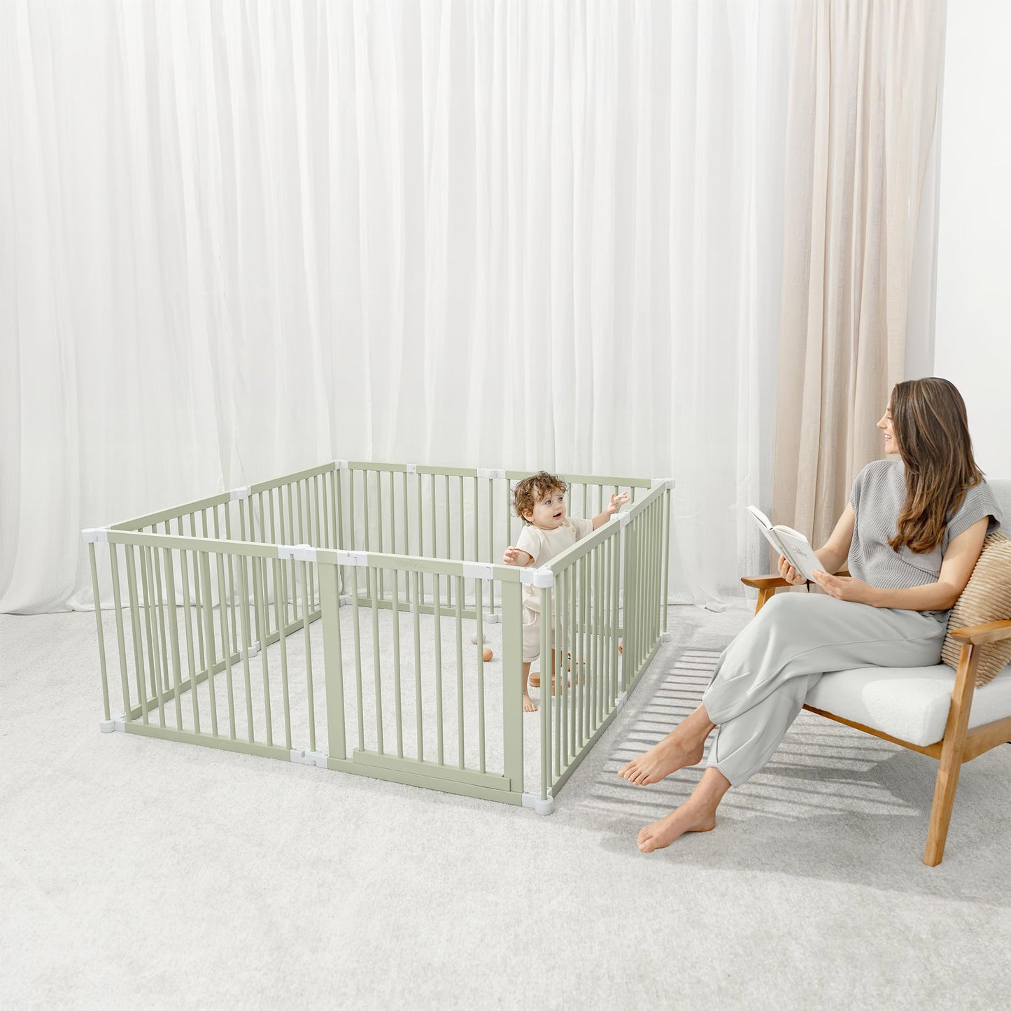Comfy Cubs Stacking Rocks and Baby Gate Playpen Bundled