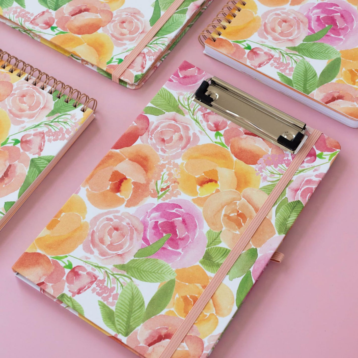 Steel Mill & Co Cute Mini Clipboard Folio with Refillable Lined Notepad and Interior Storage Pocket, Small Padfolio for Work (Full Posey)