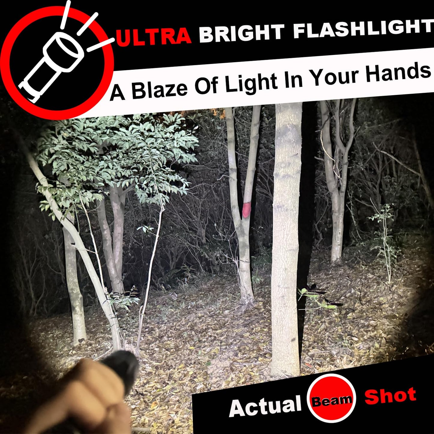 HinsGEAR 1 Mode Flashlights 4 Pack, Bright Zoomable LED Tactical Flashlight High Lumens, Water Resistant Portable Pocket Flash Light for Emergency, Camping Essentials, Gift - SL2000