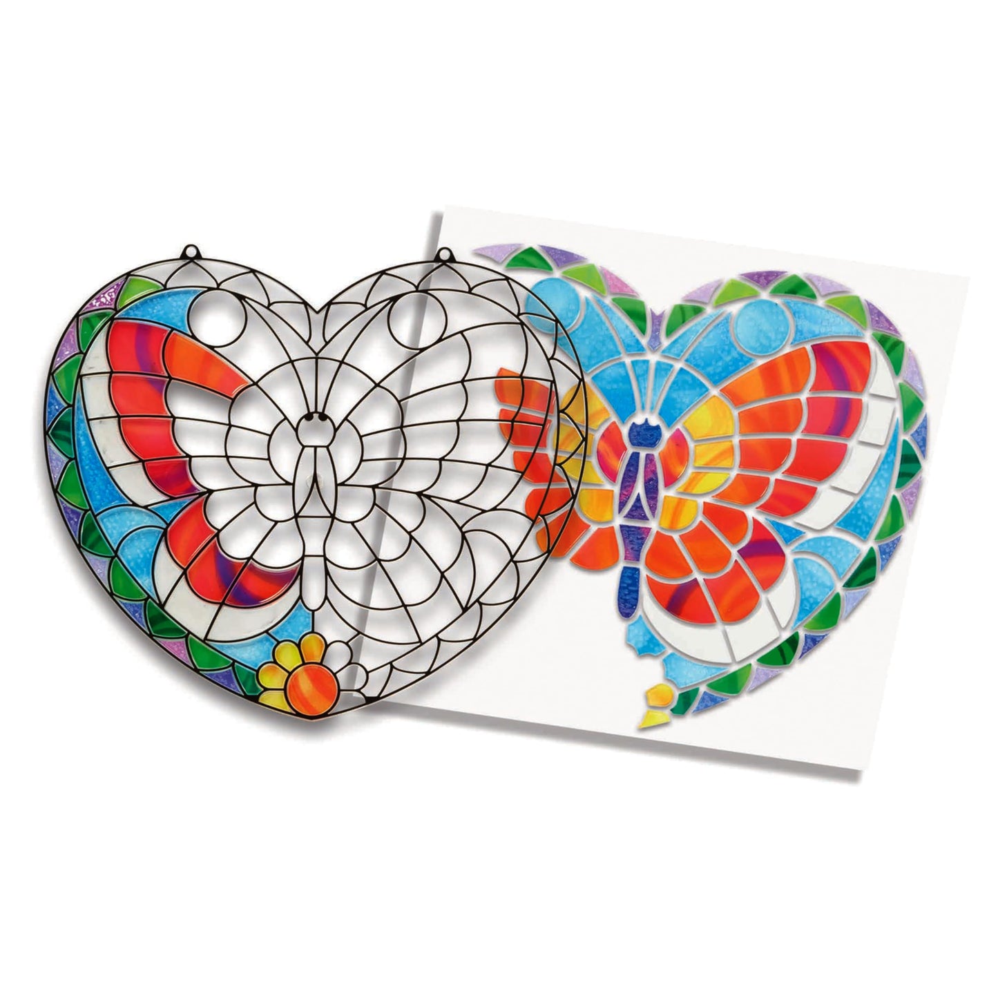 Melissa & Doug Stained Glass Made Easy Activity Kit: Butterfly - 140+ Stickers Kids Sticker Stained Glass Craft Kit; Sun Catchers for Kids Ages 5+